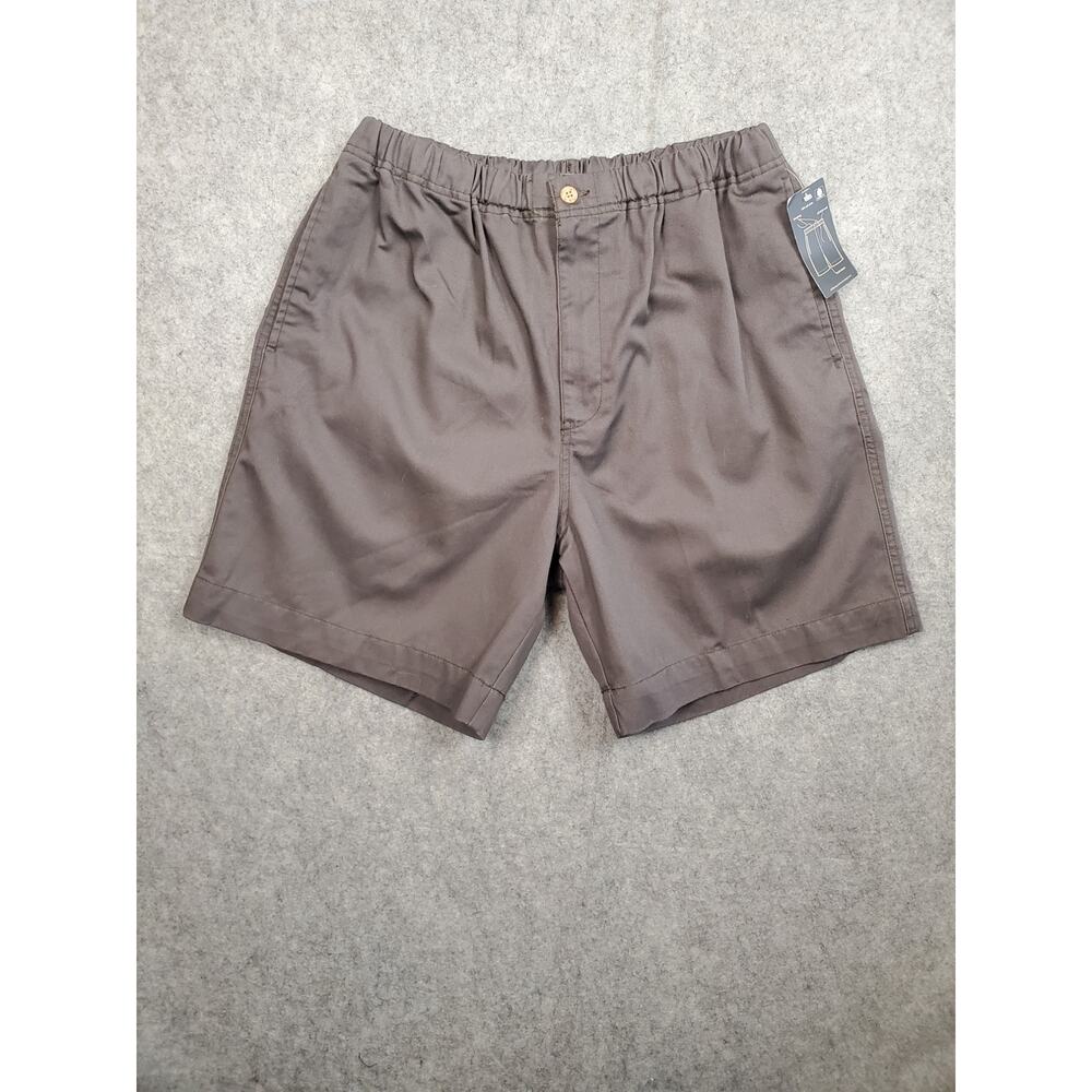 NWT Men's St. John's Bay Size Large Dark Brown Full Elastic Sport Shorts